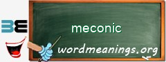 WordMeaning blackboard for meconic